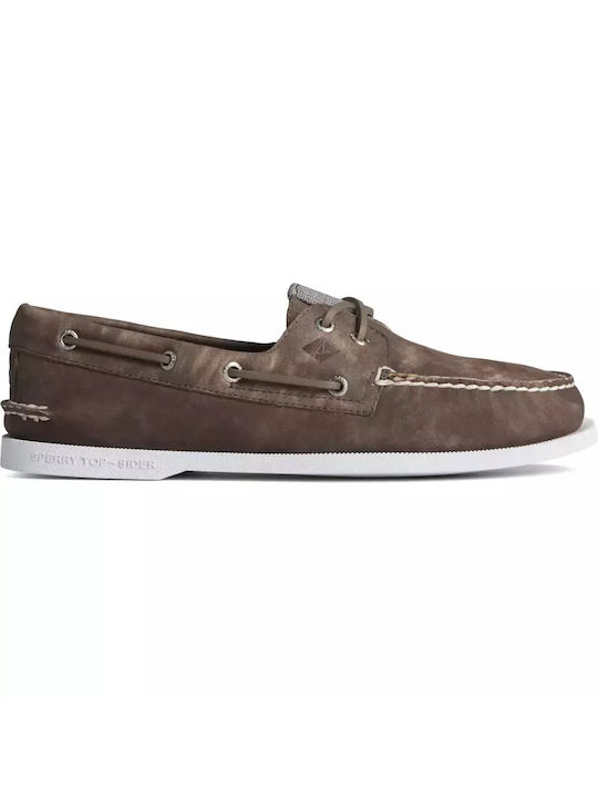 Sperry Top-Sider STS24521 Δερμάτινα Ανδρικά Boat Shoes σε Καφέ Χρώμα