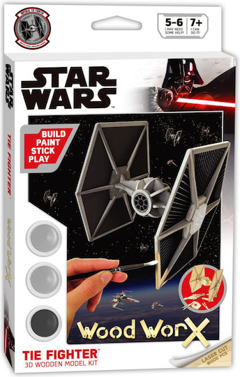 Wood Worx Tie Fighter Modeling Figure Spacecraft 32 Pieces