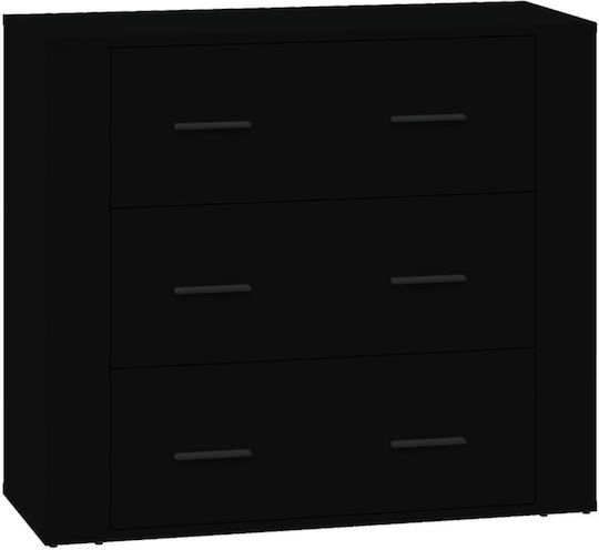 Συρταριέρα Креватокамарас Дървена с 3 чекмеджета Черен 80x33x70бр
