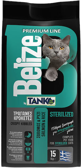 Tanko Belize Premium Line Trockenfutter für erwachsene sterilisierte Katzen mit Reis / Lachs 15kg