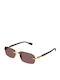 Gucci Unisex Sonnenbrille mit Gold Metall Gestell und Lila Linse GG1221S 002