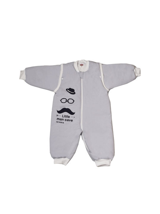 Tender Autumn Sleeping Bag with Feet Little Man 2.5 Tog Gray with Detachable Sleeves