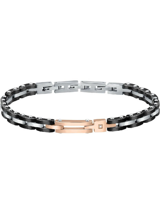 Morellato Herren Armband Kette aus Stahl Vergoldet mit Diamant