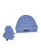 Kinder Mütze Set Stoff Blau