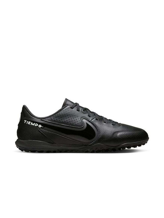 Nike Tiempo Legend 9 Academy TF Χαμηλά Ποδοσφαιρικά Παπούτσια με Σχάρα Μαύρα