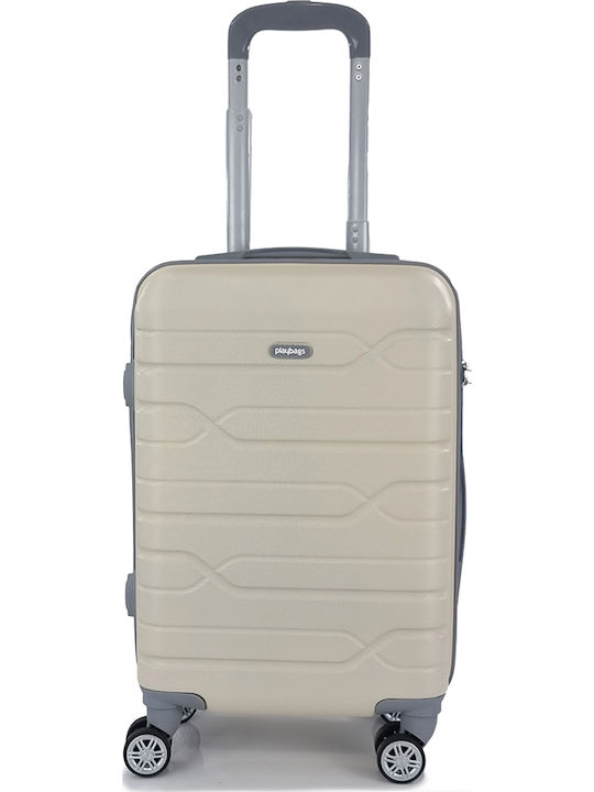 Playbags Βαλίτσα Ταξιδίου Καμπίνας Σκληρή Μπεζ ...