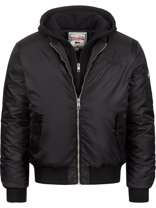 Lonsdale Ballindean Jacket Bomber Black