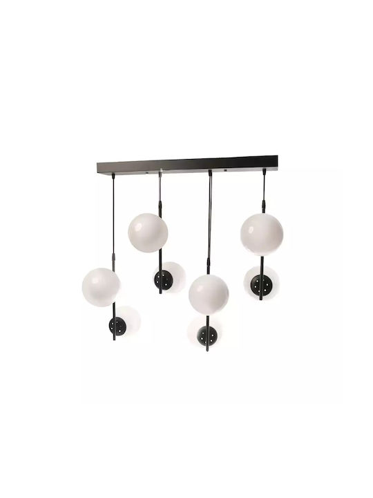 Pendant Chandelier Ball for 8 Bulbs E27 Black