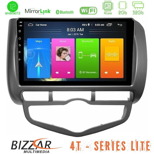 Bizzar Sistem Audio Auto pentru Honda Jazz Autoturism 2002-2008 cu A/C (Bluetooth/USB/WiFi/GPS/Apple-Carplay/Android-Auto) cu Ecran Tactil 9"