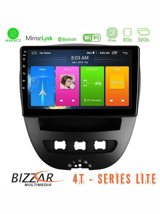 Bizzar Car Audio System for Peugeot 107 Toyota Aygo Citroen C1 2005-2014 (Bluetooth/USB/WiFi/GPS/Apple-Carplay/Android-Auto) with Touch Screen 10"