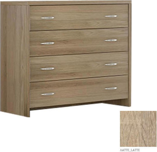Νο 4 Wooden Chest of Drawers with 4 Drawers Latte 86x40x78cm