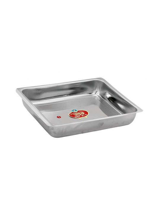 Homestyle Ταψί Ορθογώνιο από Ανοξείδωτο Ατσάλι 25x34cm
