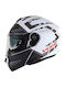 Yohe 935 SV G24 White/Black/Grey Matt Motorcycle Helmet Flip-Up ECE 22.06 1600gr with Sunvisor