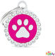 My Family Dog ID Tag Paw Pink Metal Small 2.85c...