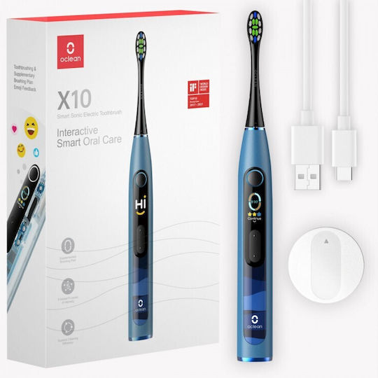 X10 Smart Sonic Periuță de dinți electrică cu Cronometru de periaj Albastră