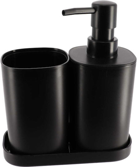 Eurocasa 6321 Badezimmer-Accessoire-Set Kunststoff Schwarz 3Stück