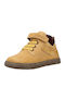 Suede Kids Boots with Velcro Yellow