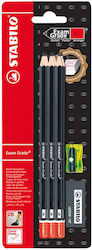 Stabilo Exam Grade Pencil 2B Set with Scraper and Eraser Black 6pcs