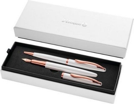 Pelikan Jazz Noble Elegance Pen Set with Fountain Pen Medium White in a case (Μiscellaneous Colors)
