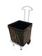 0301997890005 Metallic Firewood Trolley 45x45x80cm Black