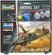 Revell AH-64A Apache Modeling Figure Helicopter 56 Pieces in Scale 1:100 with Glue and Paints 14.6x14.4cm.