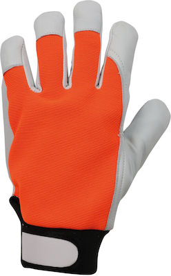 Stenso Gilt Winter HV Arbeitshandschuhe Kältebeständig Orange Leder 07000135