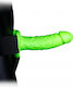 Shots Ouch Realistic Glow In The Dark Strap Ons with Dildo 7cm in Green Colour