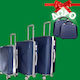 Ormi Travel Suitcases Hard Navy Blue with 4 Wheels Set of 5pcs