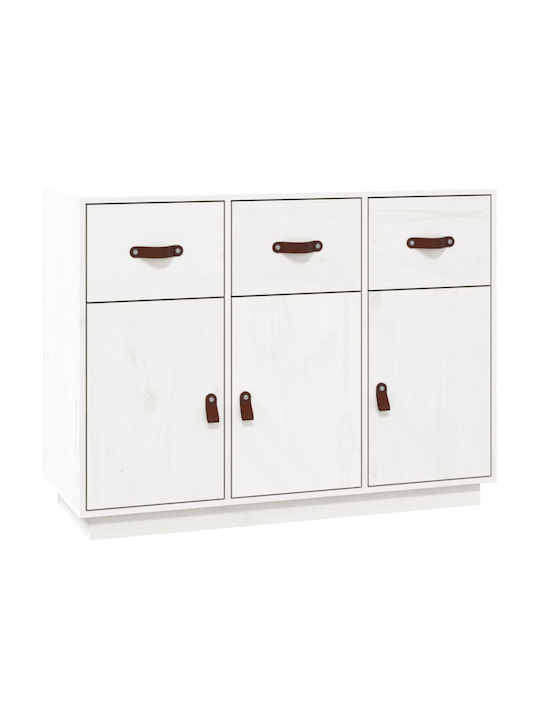 Wooden Buffet with Drawers White L100xW40xH75cm