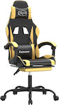 vidaXL 349581 Artificial Leather Gaming Chair with Footrest Black / Gold