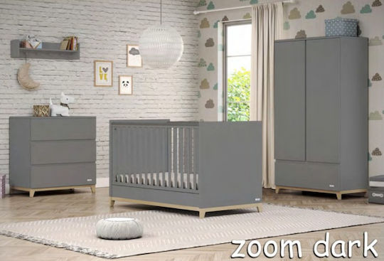 Casababy Zoom Σετ Βρεφικού Δωματίου με Κρεβάτι, Συρταριέρα & Ντουλάπα Γκρι / Μπεζ