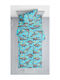 Viopros Double Sided Cotton Baby Quilt Rex 120x160cm Turquoise