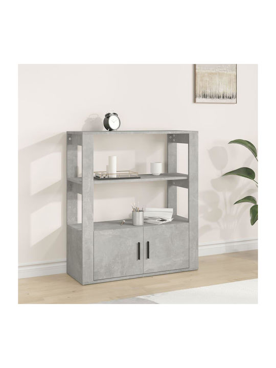 Grey Concrete Bookcase 80x30x90cm