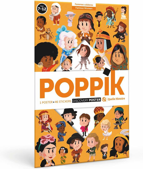Poppik Stickers Discovery Posters, Famous Women for Children 7+ years Years