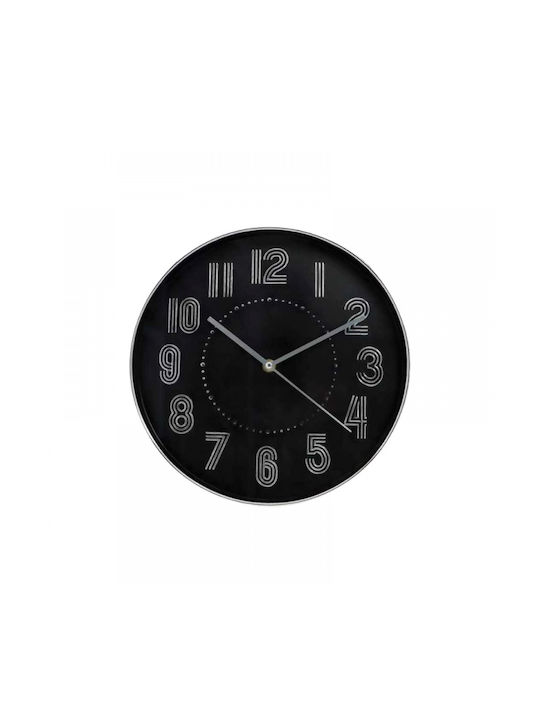 Ρολόι Τοίχου Πλαστικό Black Ø30cm