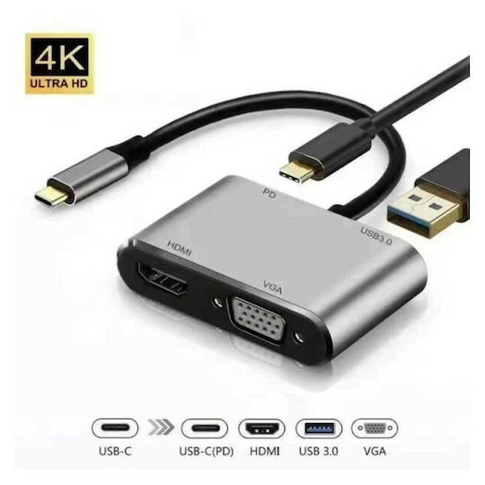 ATC USB-C Docking Station mit HDMI PD Silber (06.005.0071)