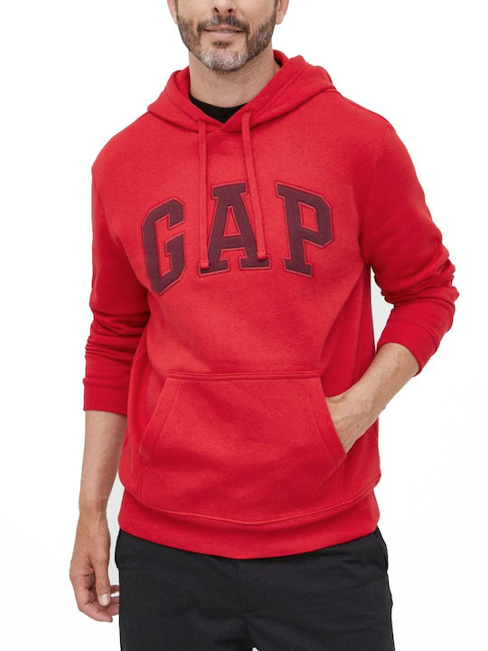 GAP Herren Sweatshirt mit Kapuze und Taschen Rot