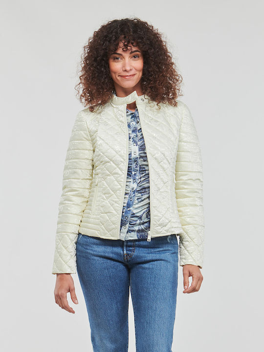Guess Women's Short Puffer Jacket for Spring or Autumn White