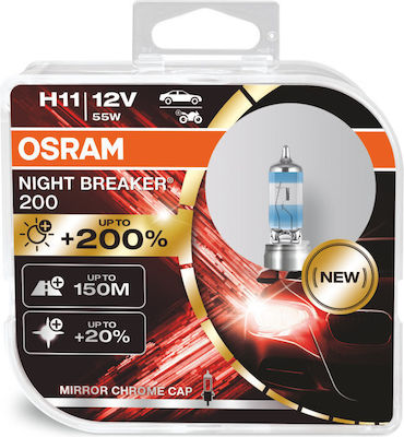 Osram Lămpi Night Breaker 200 H11 Halogen 12V 55W 2buc