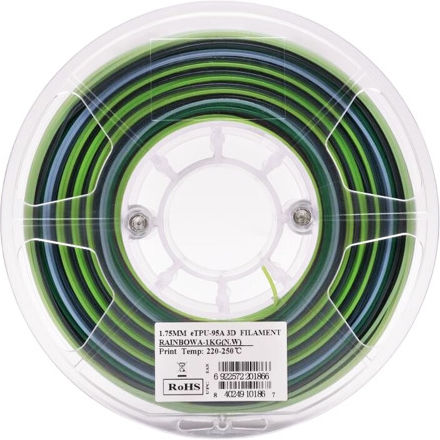 Esun TPU 3D Printer Filament 1.75mm Rainbow 1kg