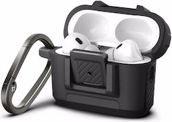 Spigen Lock Fit Husă din Silicon cu Cârlig în Culoare Neagră pentru Apple AirPods Pro 2