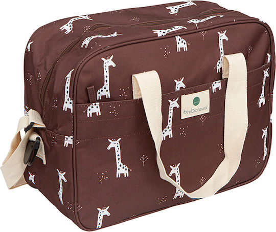 Bimbidreams Shoulder/Hand Diaper Bag Giraffe Brown 42x18x30cm.