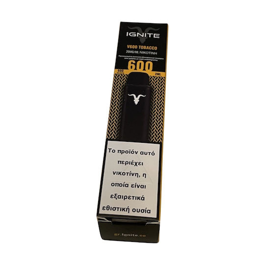 Ignite V600 Țigară Electronică De Unică Folosință Tutun 2ml 20mg Negru