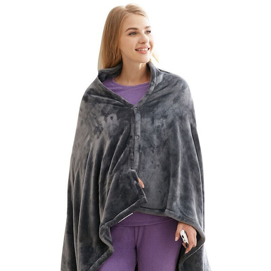Abbraccio Electric heated cape-blanket USB 80x150cm in Gray Color