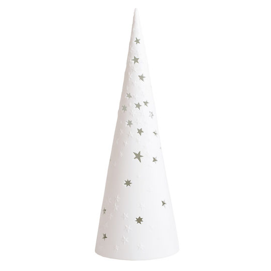 Beleuchtet Weihnachtsdekoration Baum Kegel 10cm Batterie Weiß