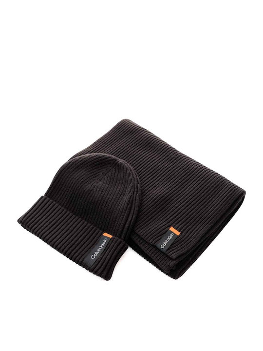 Beanie Ανδρικός Σκούφος με Rib Πλέξη σε Μαύρο χρώμα