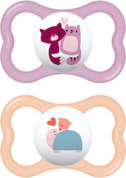 Mam Air Orthodontic Pacifiers Silicone Fox - Little Turtle - Purple / Orange for 16+ months 2pcs