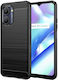 Carbon Fiber Umschlag Rückseite Silikon Schwarz (Realme C33)