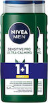 Nivea Sensitive Pro Ultra Calming Αφρόλουτρο σε Gel για Άνδρες 2x500ml