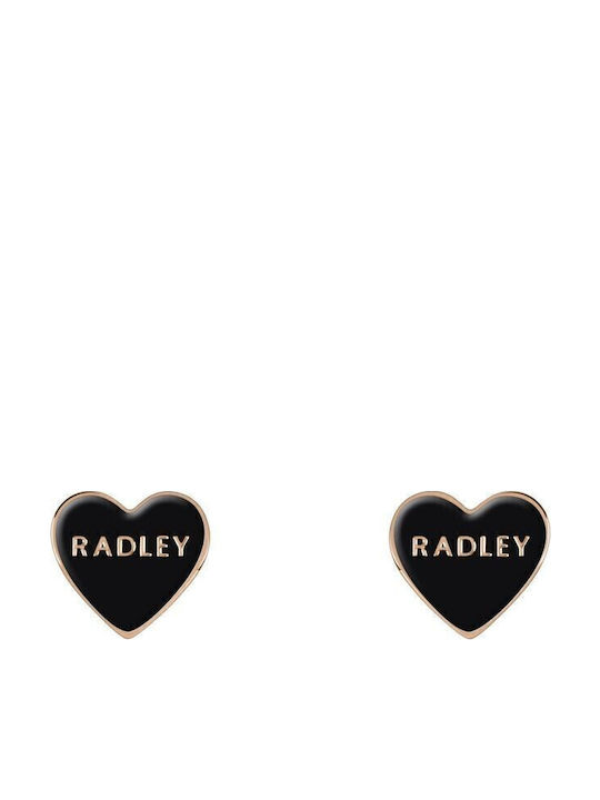 Radley Σκουλαρίκια Καρφωτά από Ατσάλι Επιχρυσωμένα Μαύρα